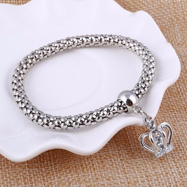 Hollow Crown Charm Bracelet