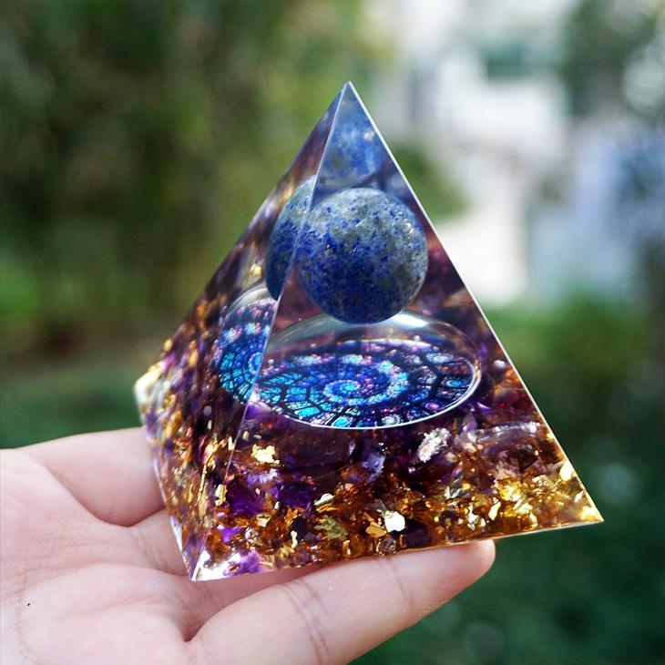 Orgonite Lapis Lazuli Sphere Pyramid