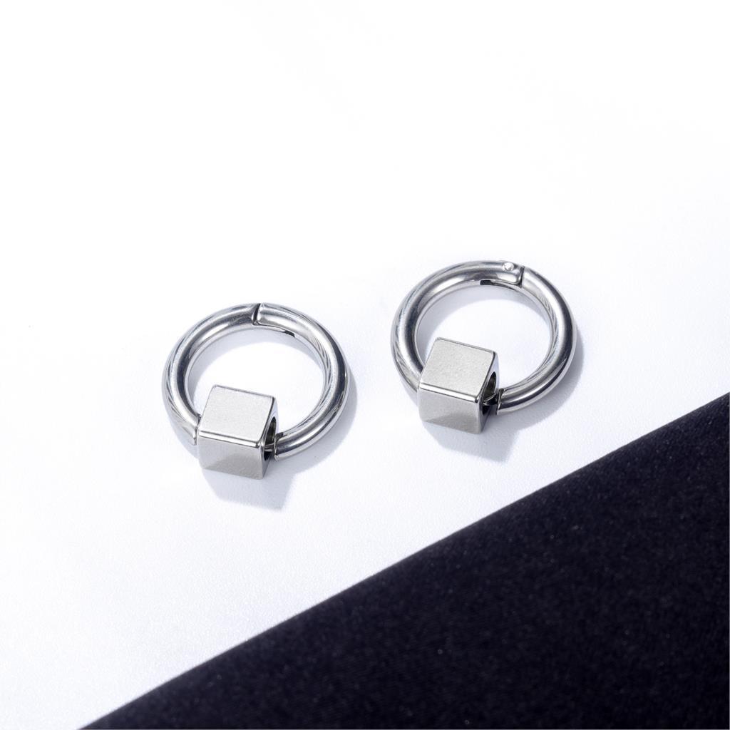 Men Stud Earrings Simple Geometric Stainless Steel Korean Charm Fashion Jewelry