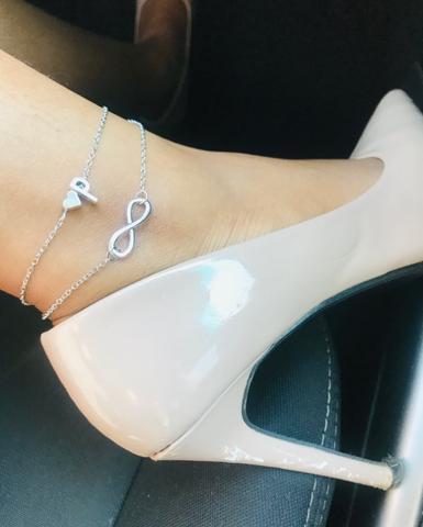 Initial Infinity Anklet Bracelet For Woman