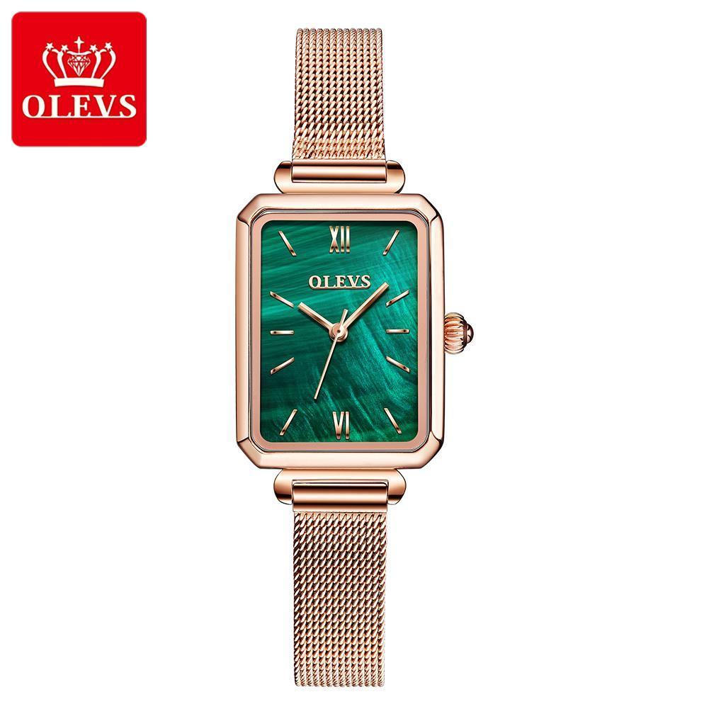 Retro Small Green Watch Square Quartz Watch Waterproof Ladies Watch Female