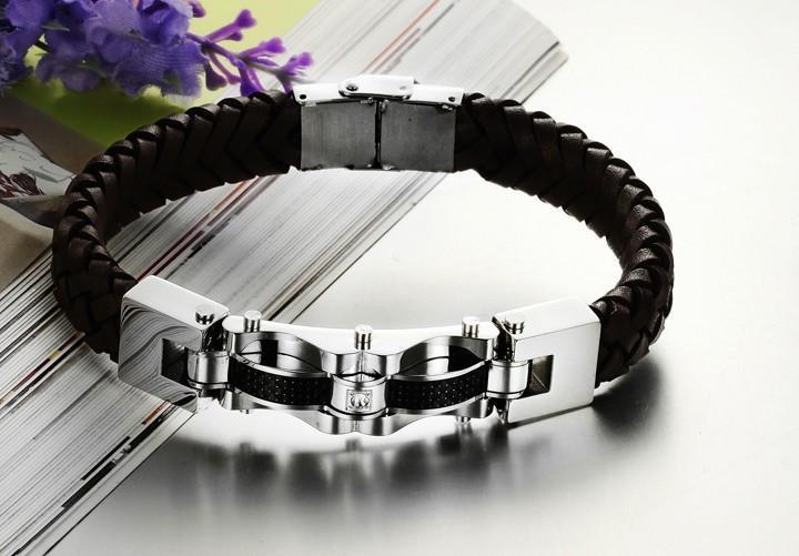 Armageddon Wing Men's Stainless Steel Bracelet (Brown) - Florence Scovel - 7