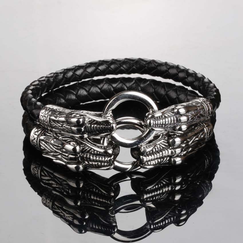 Game Of Thrones Inspired Double Dragon Stainless Steel Men's Bracelet - Florence Scovel - 4