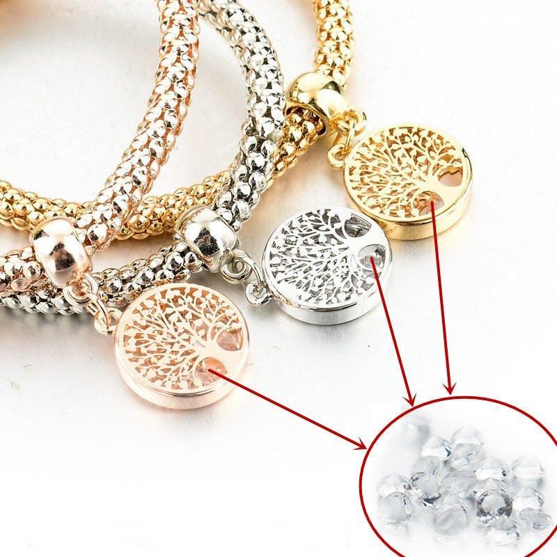 "Tree of Life" Bracelet with Charms & Austrian Crystals