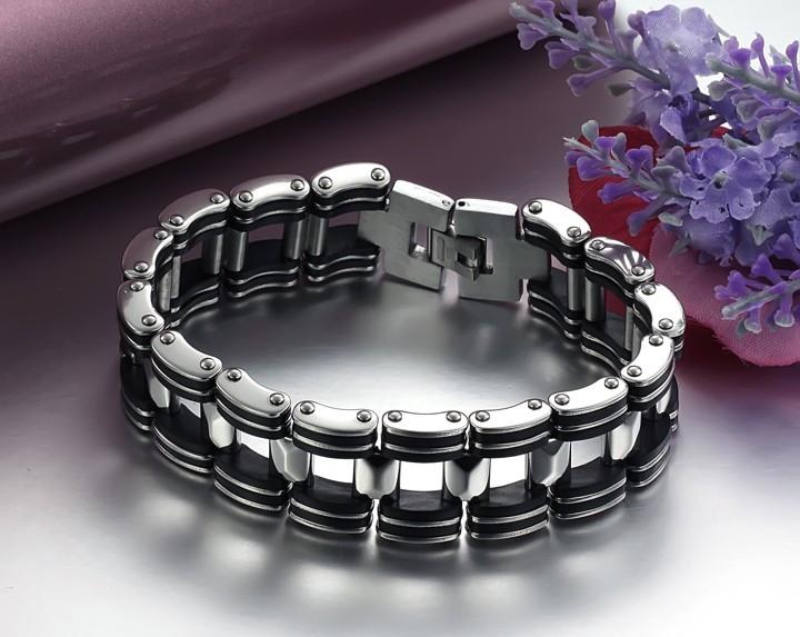 Black Strip Stainless Steel Bracelet - Florence Scovel - 4