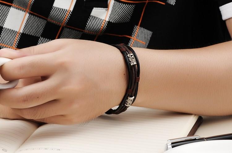 Handmade Genuine Leather Men's Bracelet - Florence Scovel - 5