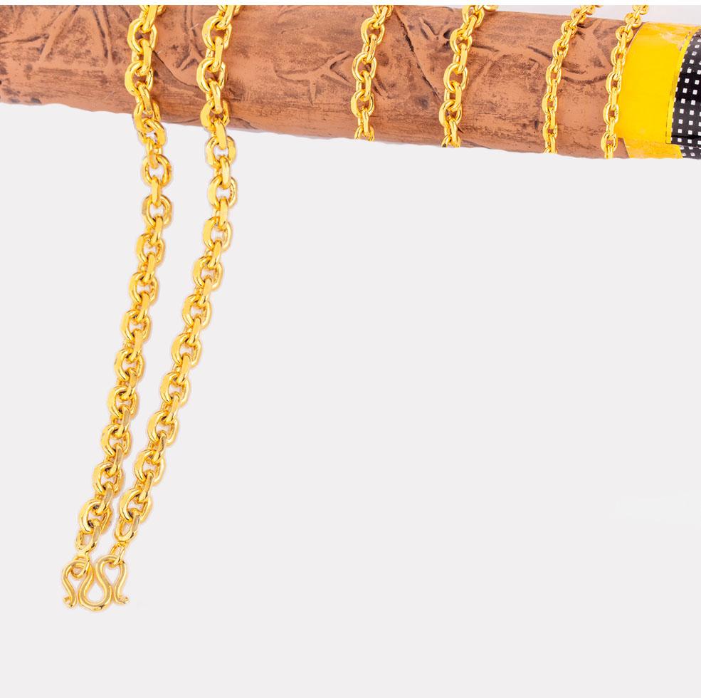 Gold Necklaces For Men Copper Cable Thin Link Male Necklace Accessories Gift 3 Size Charm Chain