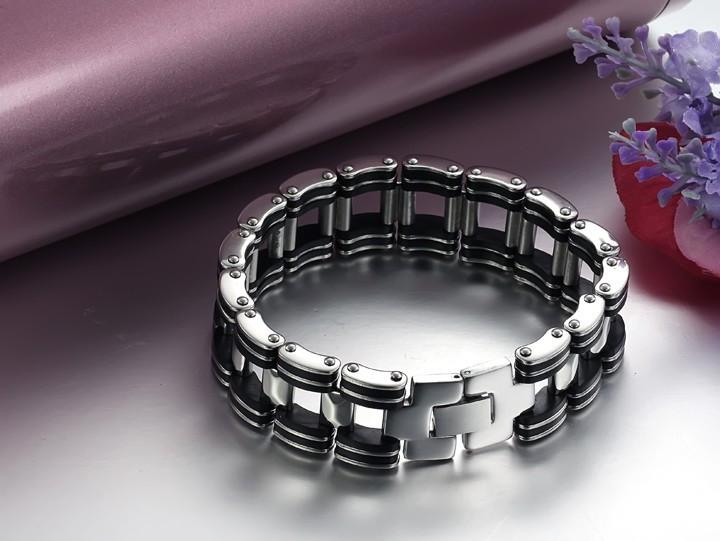 Black Strip Stainless Steel Bracelet - Florence Scovel - 6