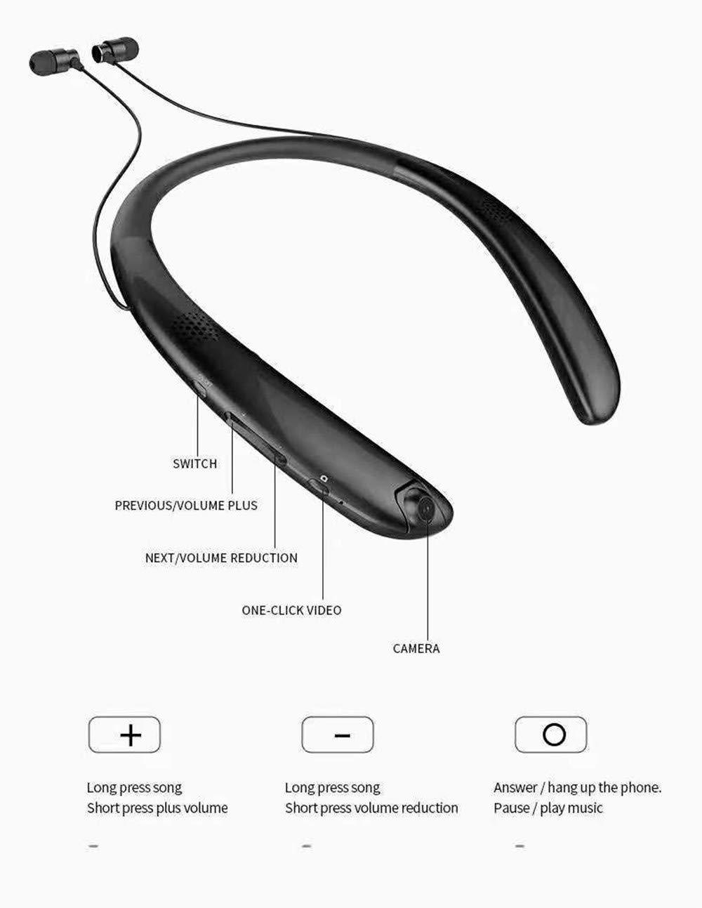 Wireless Bluetooth Stereo Earphone Neck-hanging Headphone  with external speaker