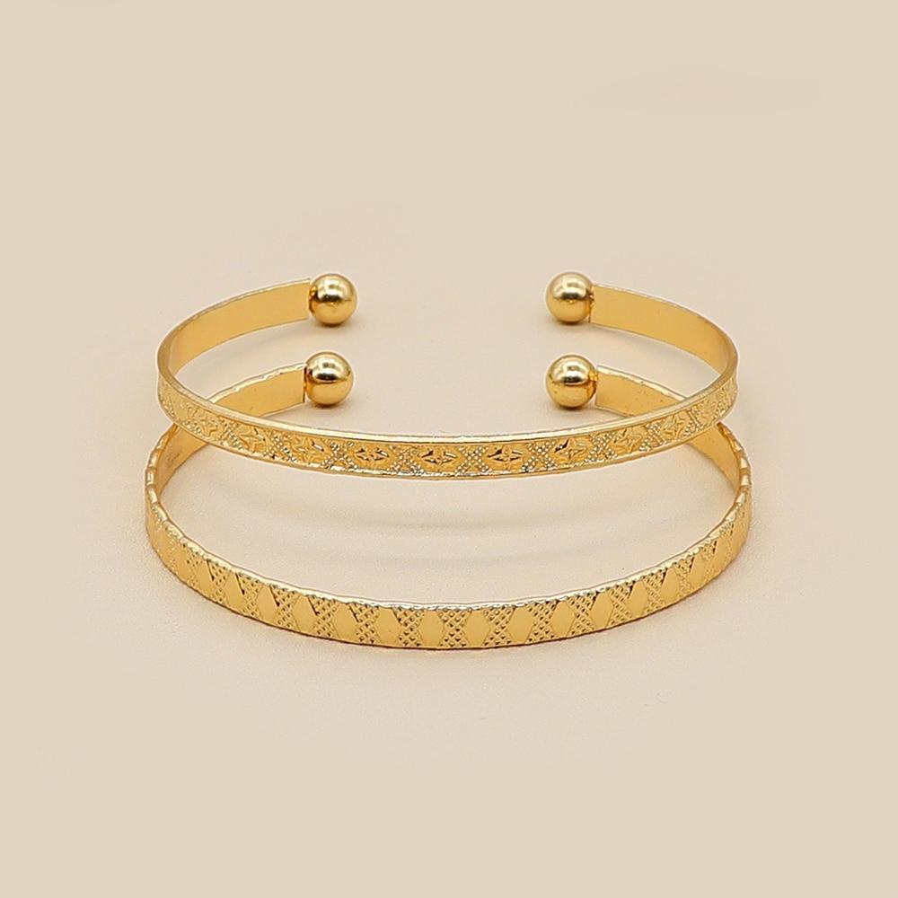 6Pcs/2Pcs/Set Women Bracelets Boho Vintage Gold Geometric Carved Arrow Round Letter Bracelet Set Beach Fashion Jewelry