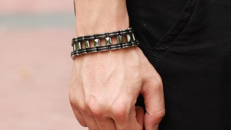 Black Strip Stainless Steel Bracelet - Florence Scovel - 8