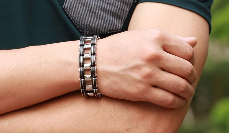 Black Strip Stainless Steel Bracelet - Florence Scovel - 9