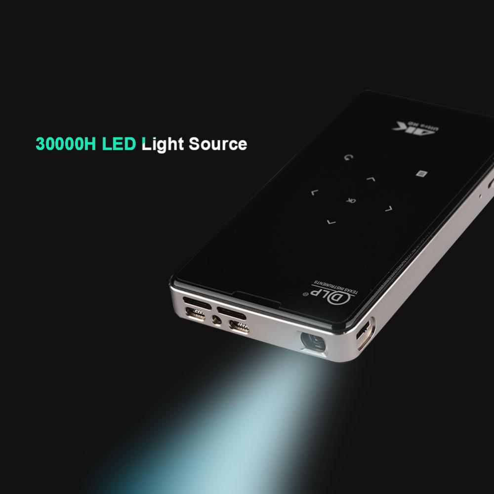 4K DLP Micro Projector 2.4G WiFi 1000:1 Phone Control Video Projector