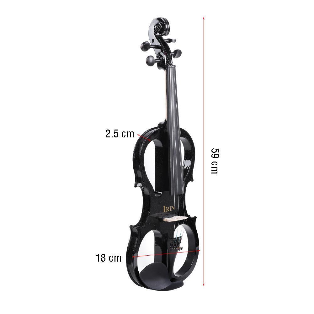 Maple Wood 4/4 Electric Violin Fiddle with Bow Headphone Audio Cable Accessories