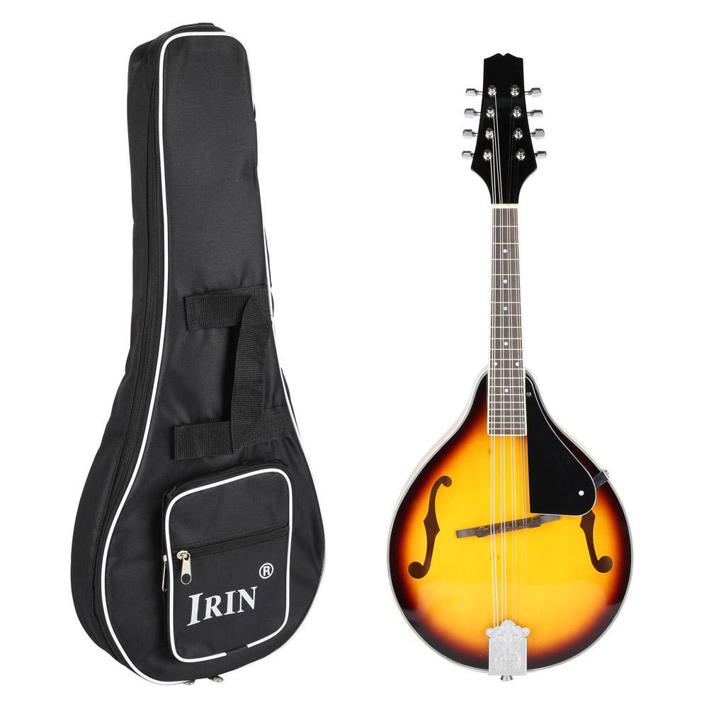 IRIN Wooden Classic Mandolin 8 String Guitar with Carry Storage Bag