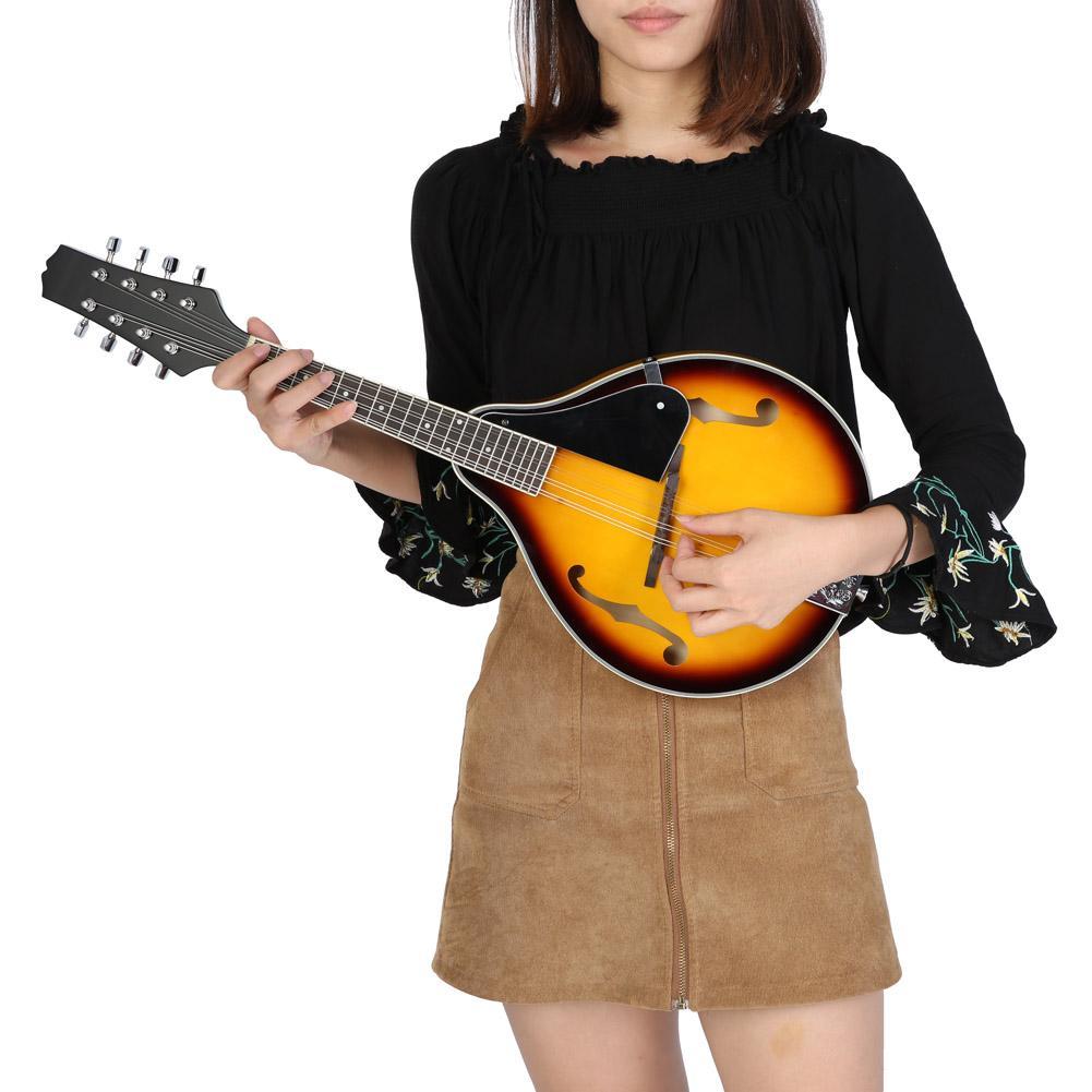 IRIN Wooden Classic Mandolin 8 String Guitar with Carry Storage Bag