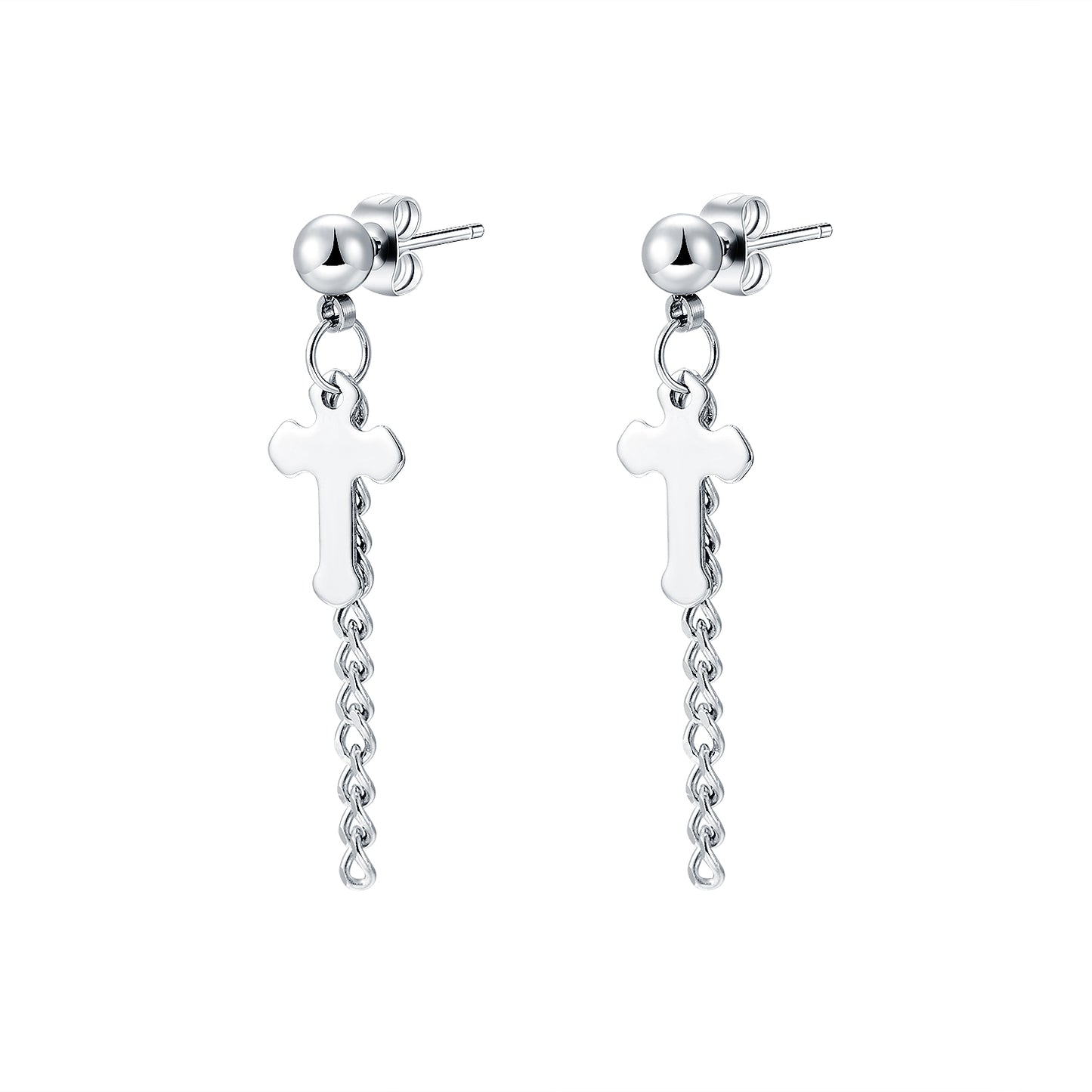 Women's titanium steel cross earrings Fashion all-match trendy earrings