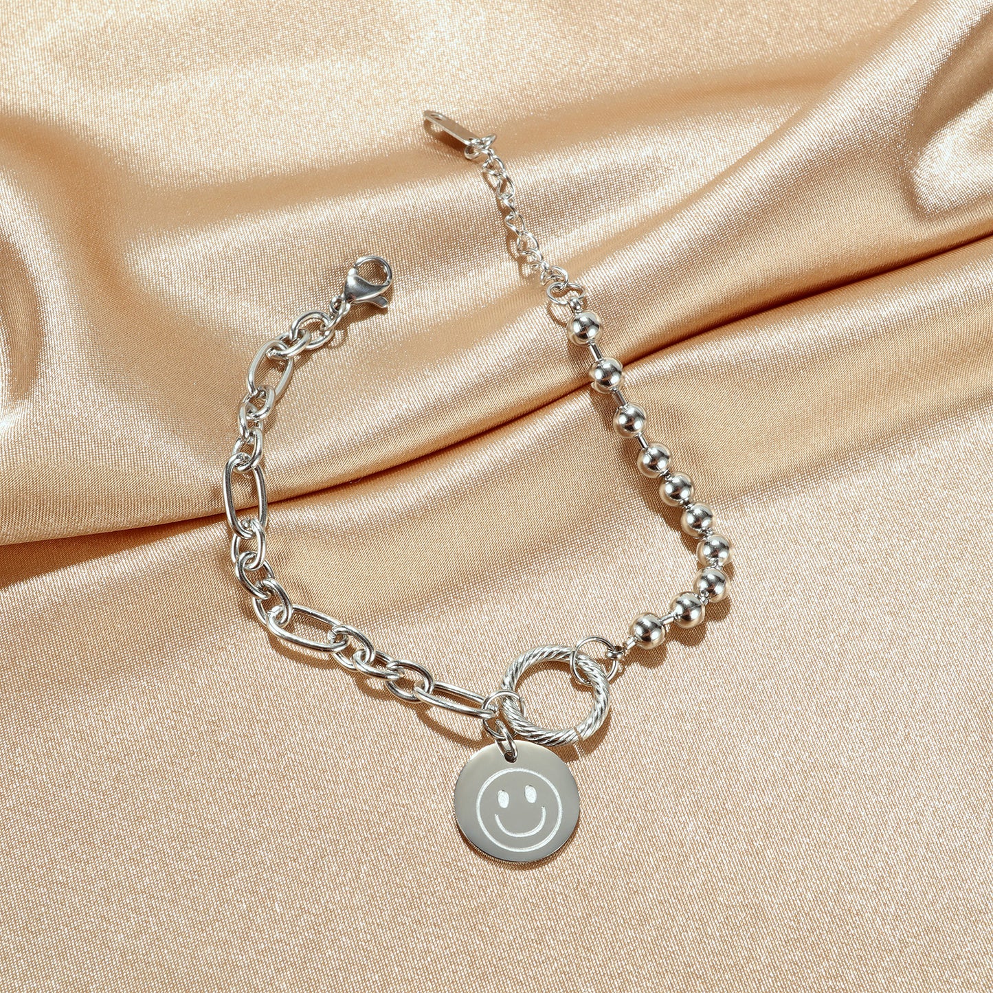 All-match chain round bead titanium steel bracelet women