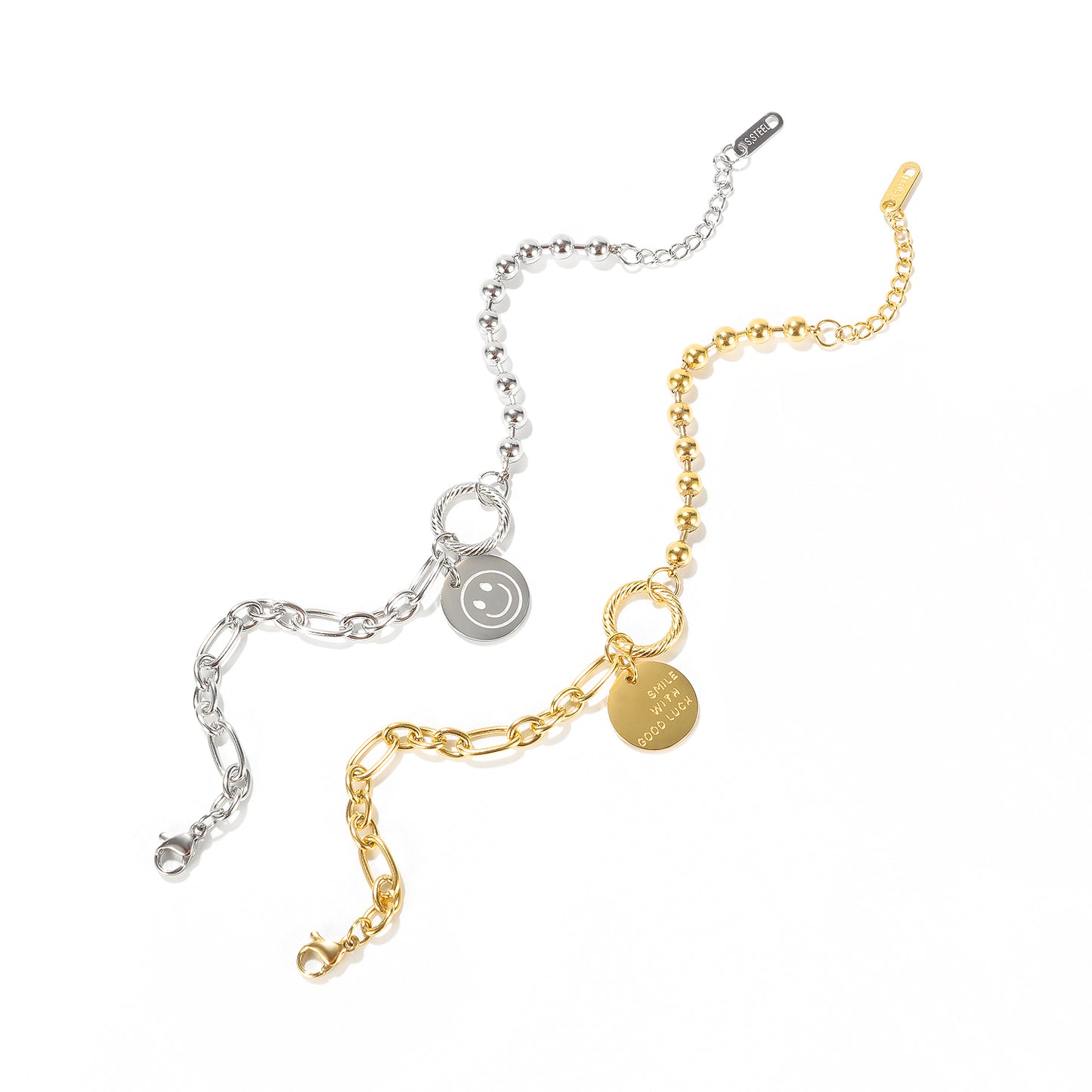 All-match chain round bead titanium steel bracelet women