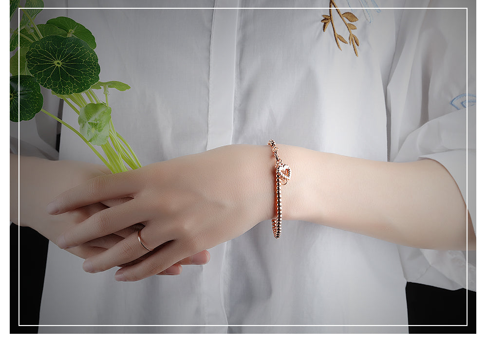 Love electroplating rose gold bracelet women