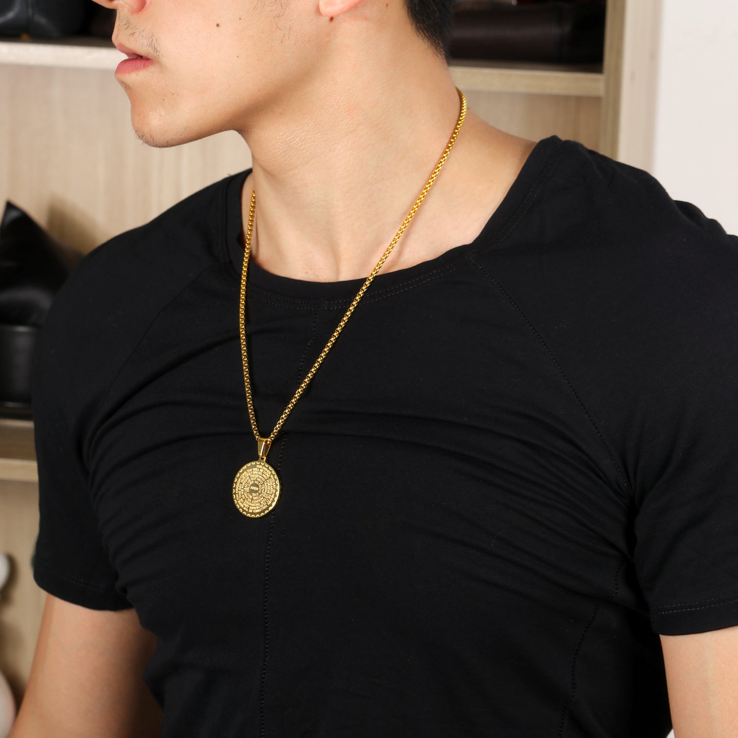 Praying Hands Round Scripture Necklace