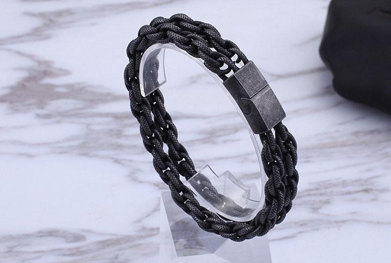 Textured Double Franco Chain Bracelet