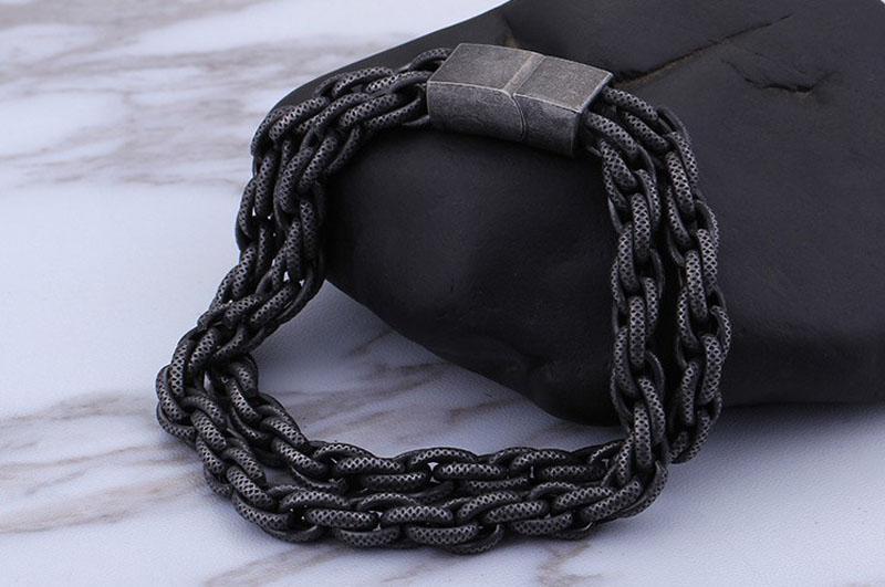 Textured Double Franco Chain Bracelet