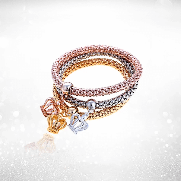 Hollow Crown Charm Bracelet