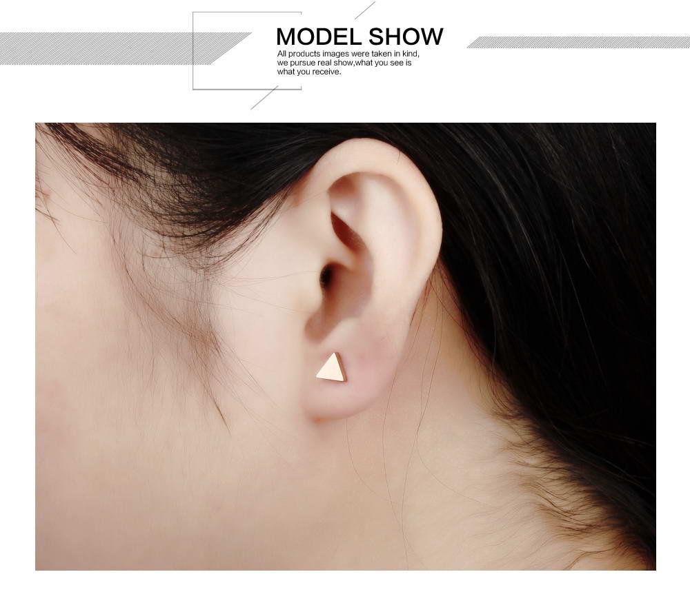 Champagne Gold Color Woman Stud Earring Classical Stainless Steel Triangle New Design Fashion Women Jewelry Earring