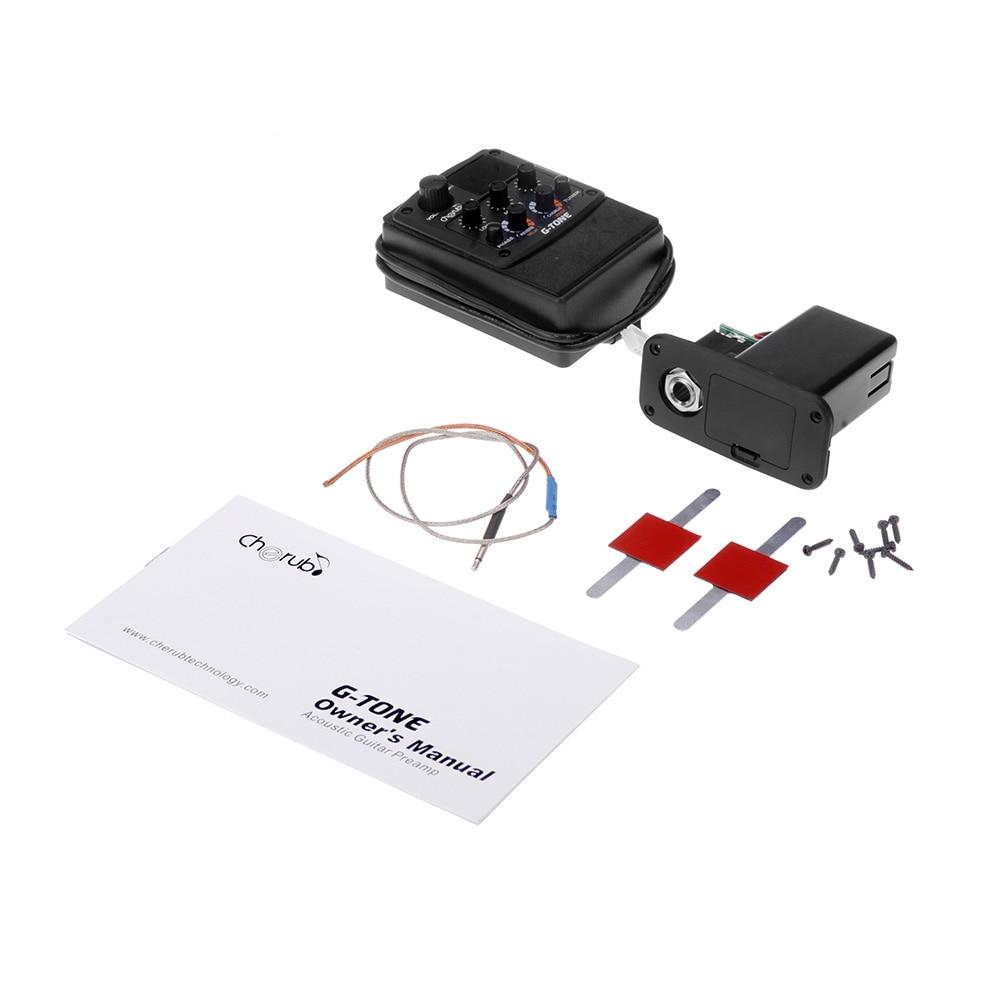 Cherub GT-6 Acoustic Guitar Preamp Pick Up With Tuner Reverb Delay Chorus Wide Effects