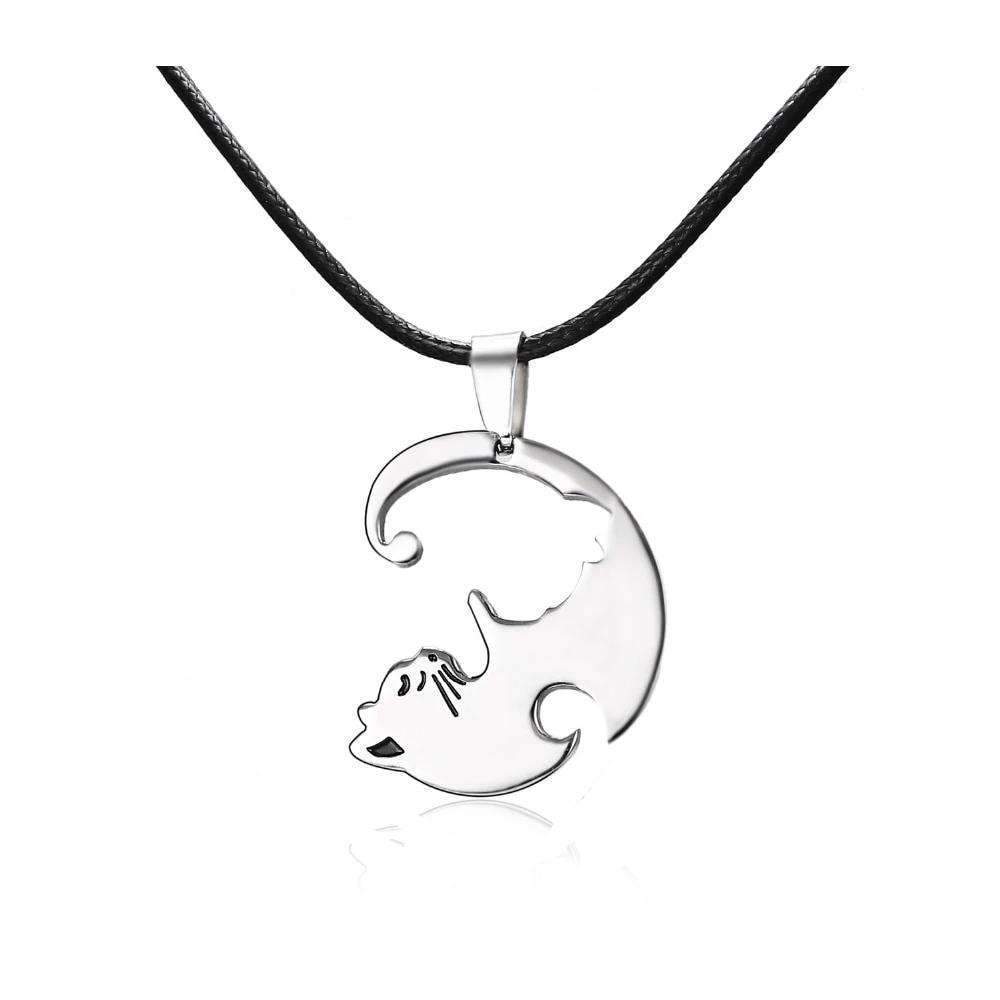Interlocking Cat Necklace Set