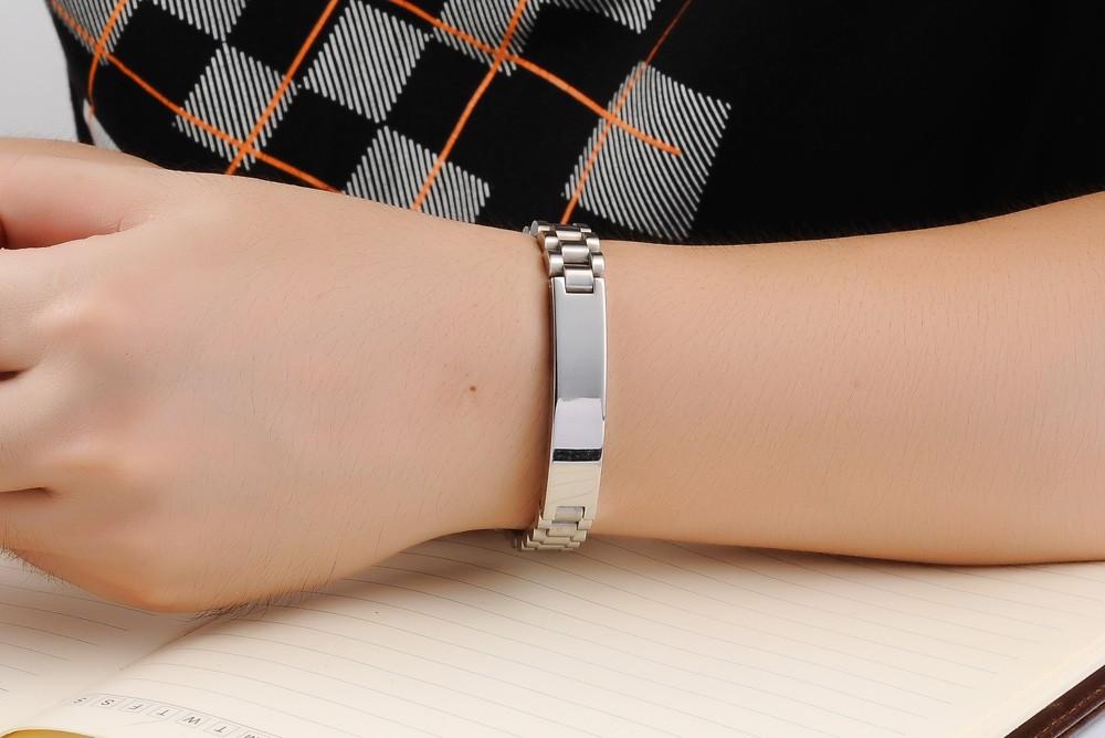 Men Fashion Casual Sporty Stainless Steel 21CM Long Jewelry Bangle