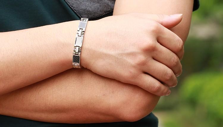 JEWELRY Fashion Gift Magnetic Bracelet Stone Inlay Health Balance STAINLESS STEEL MEN BRACELET Healthy Men Jewelry