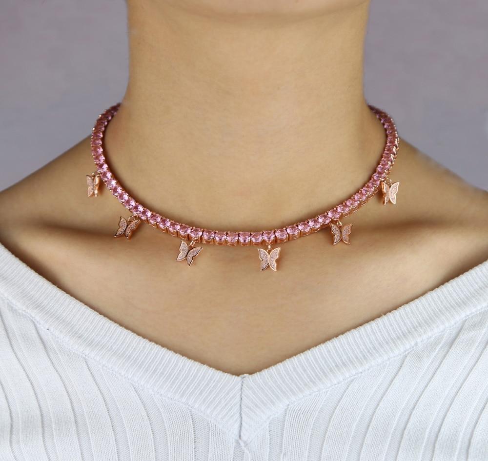 HIP HOP BUTTERFLY CHOKER NECKLACE