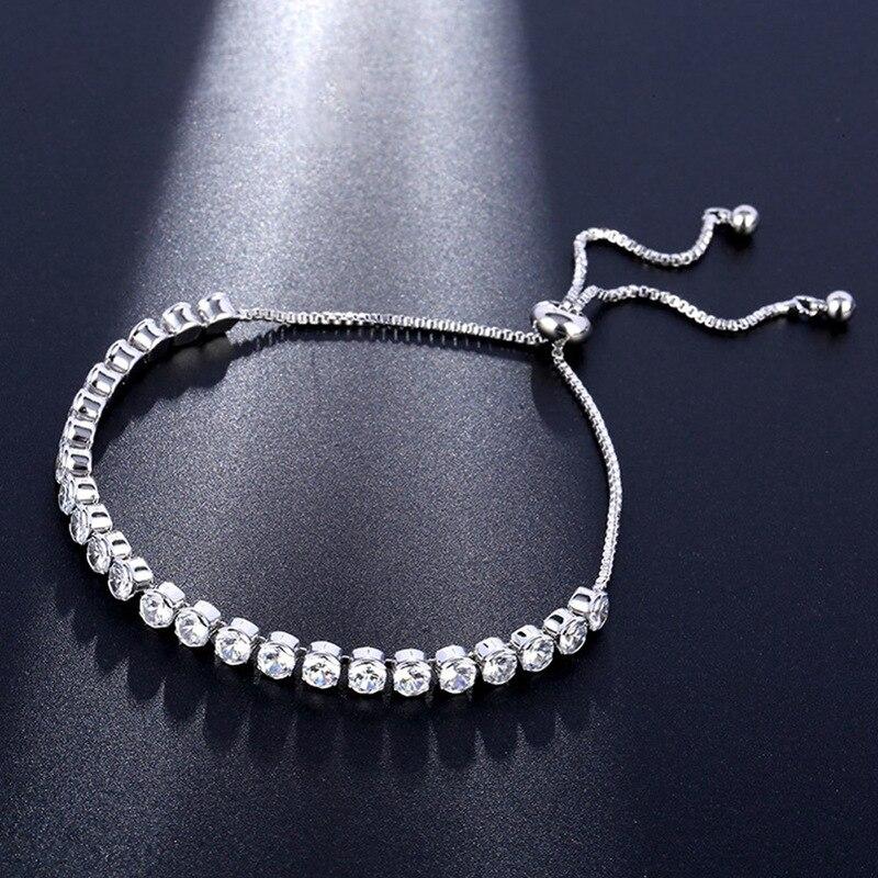 Elegant Cubic Zirconia Crystal Bracelet For Women Rose Gold Silver Color Bracelets Bangles Statement Fashion Jewelry New