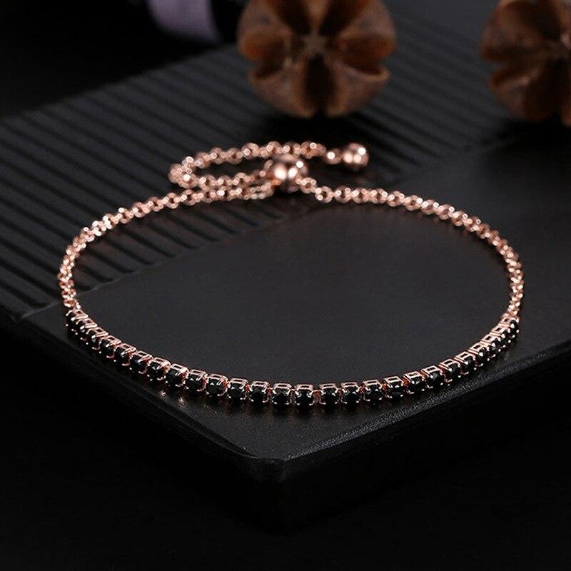 Elegant Cubic Zirconia Crystal Bracelet For Women Rose Gold Silver Color Bracelets Bangles Statement Fashion Jewelry New
