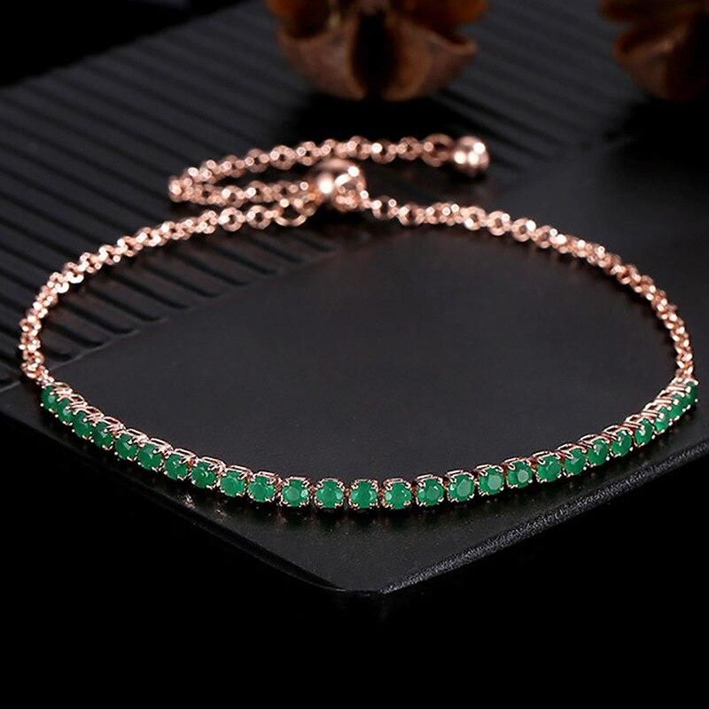 Elegant Cubic Zirconia Crystal Bracelet For Women Rose Gold Silver Color Bracelets Bangles Statement Fashion Jewelry New