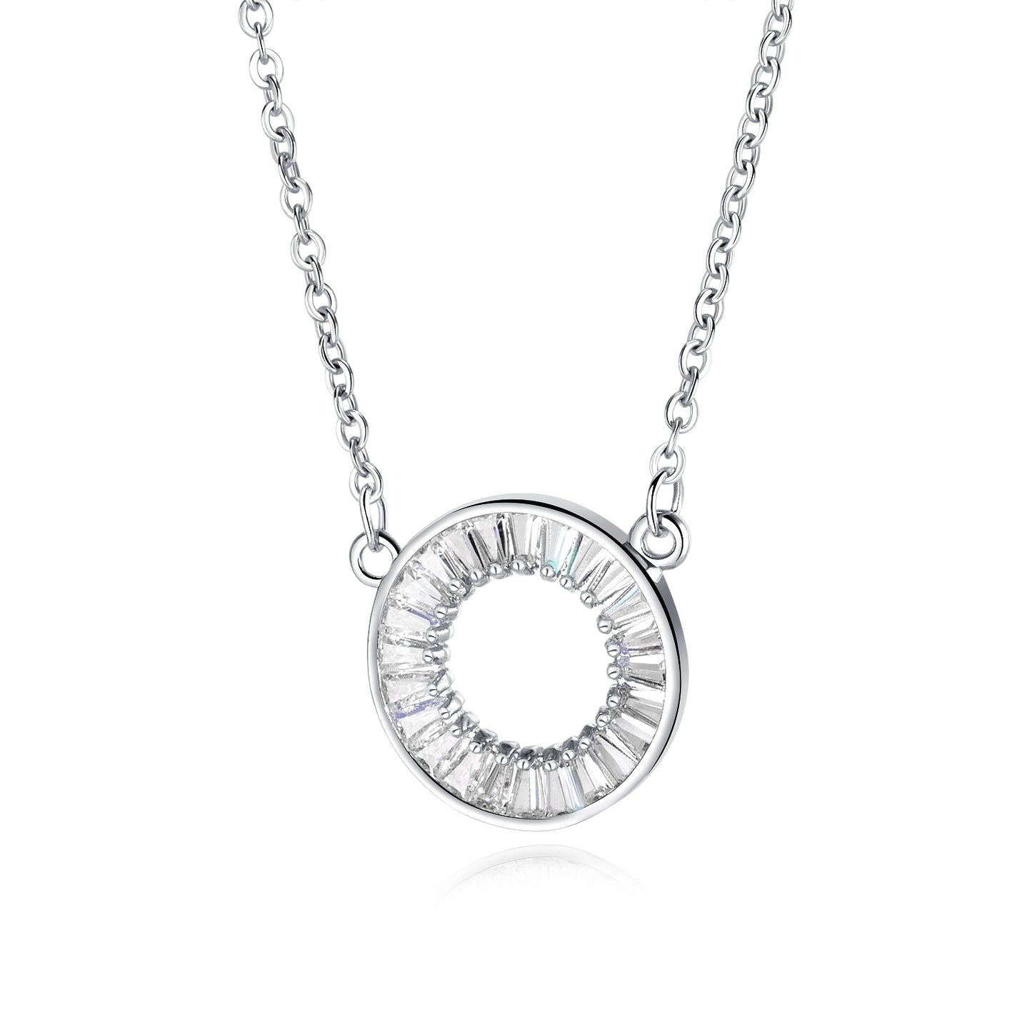 Diamond-studded fashion trend niche design necklace female simple circle copper gold-plated jewelry