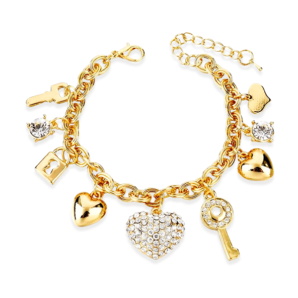 Love Locked Gold Charm Bracelet