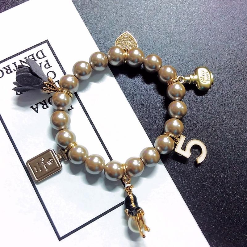 Five chain bracelet for women pearl flower bracelet jewelry