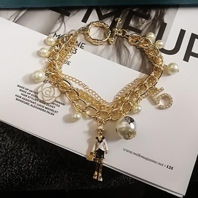 Five chain bracelet for women pearl flower bracelet jewelry