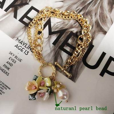 Five chain bracelet for women pearl flower bracelet jewelry