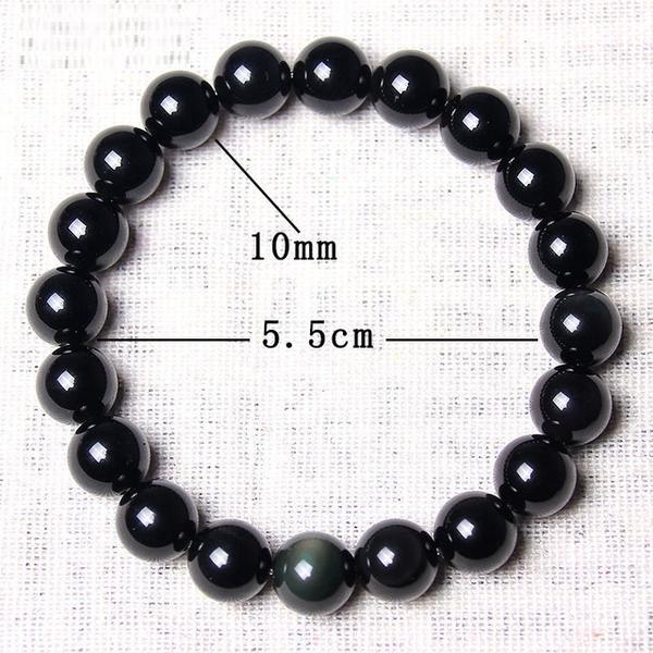 Natural Apache Tear Beaded Bracelet