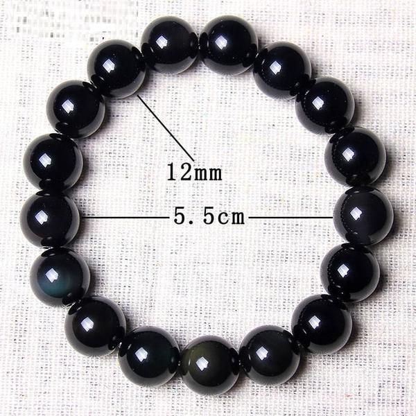 Natural Apache Tear Beaded Bracelet