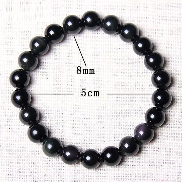 Natural Apache Tear Beaded Bracelet