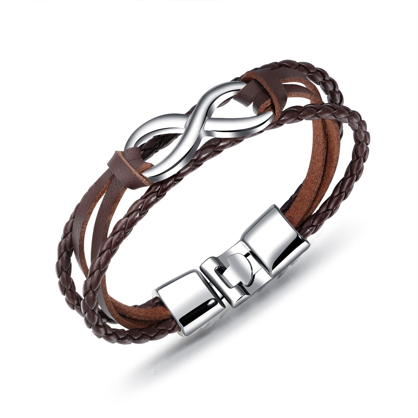 Fashion Infinity 8 Bracelet Hand-woven Wrap Leather Bracelet Rope Chain Bracelet 6 Colors Men Jewelry pulseras
