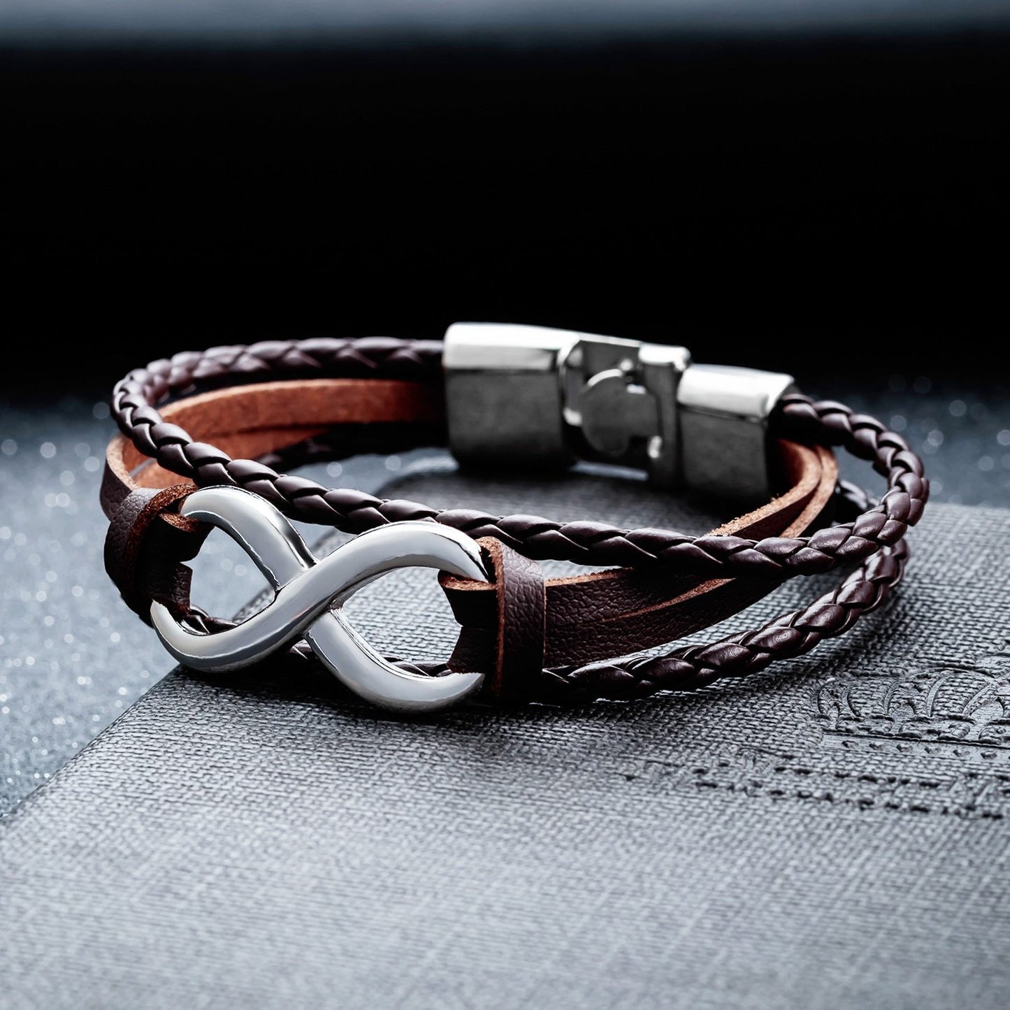 Fashion Infinity 8 Bracelet Hand-woven Wrap Leather Bracelet Rope Chain Bracelet 6 Colors Men Jewelry pulseras