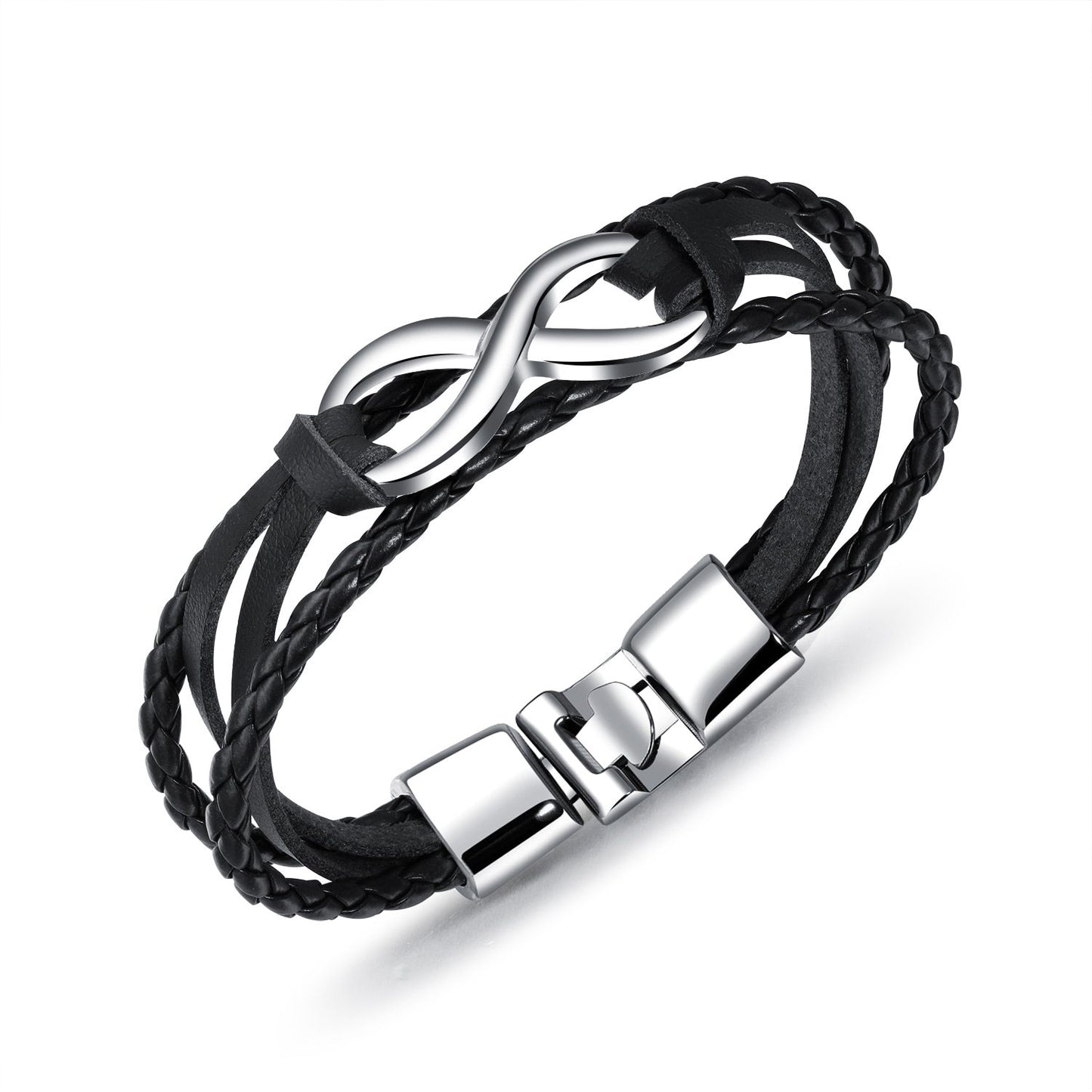 Fashion Infinity 8 Bracelet Hand-woven Wrap Leather Bracelet Rope Chain Bracelet 6 Colors Men Jewelry pulseras