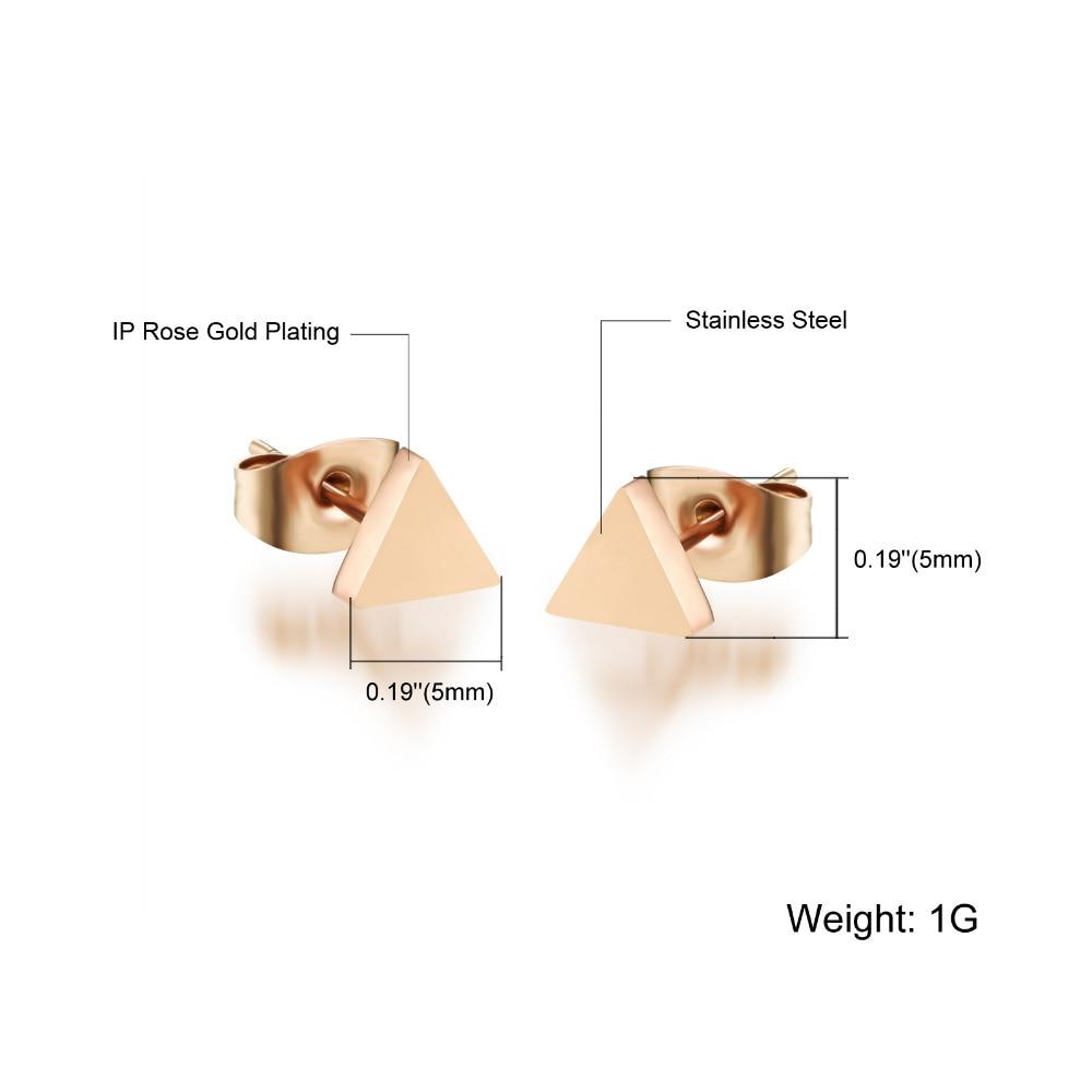 Champagne Gold Color Woman Stud Earring Classical Stainless Steel Triangle New Design Fashion Women Jewelry Earring
