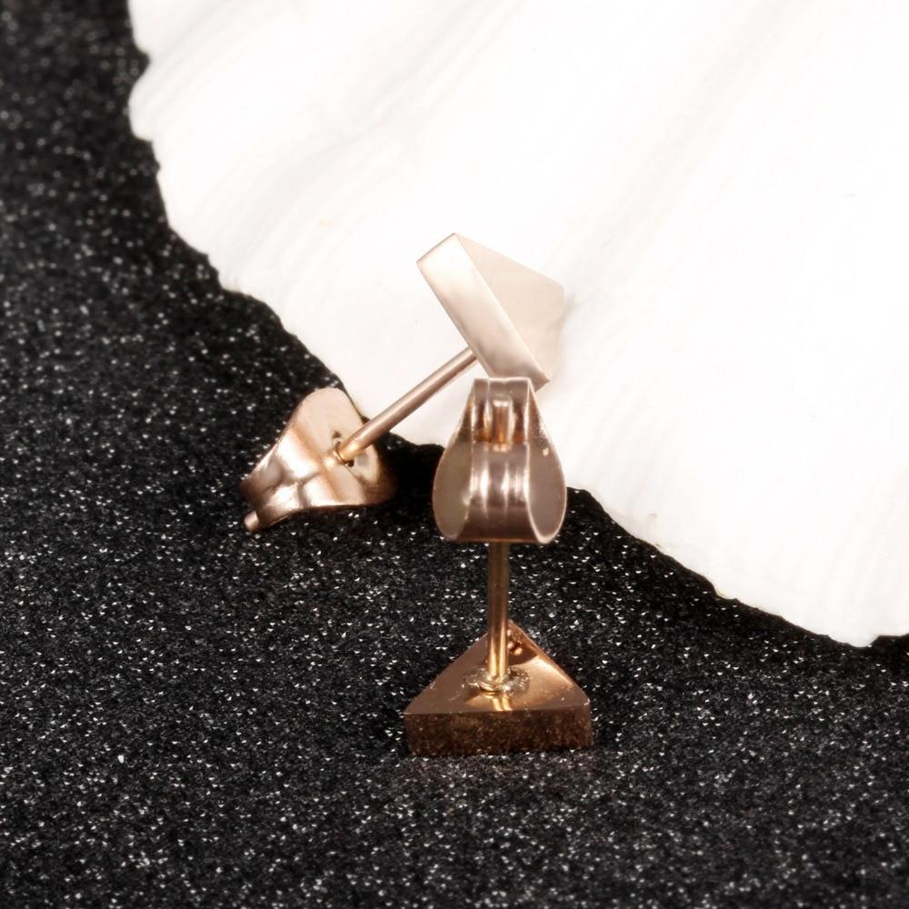 Champagne Gold Color Woman Stud Earring Classical Stainless Steel Triangle New Design Fashion Women Jewelry Earring